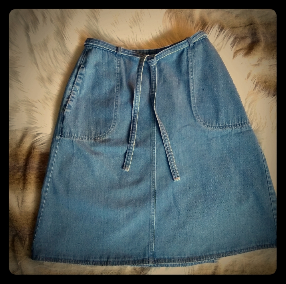 Vintage U.S.A made denim wrap skirt